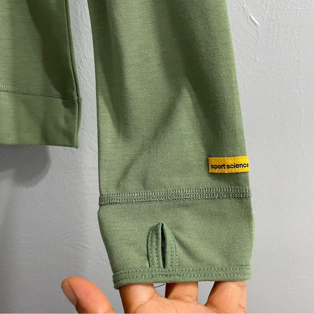 Sport Science wool 2.0 base-layer top pullover half zip green outdoor thumbholes - Picture 5 of 9
